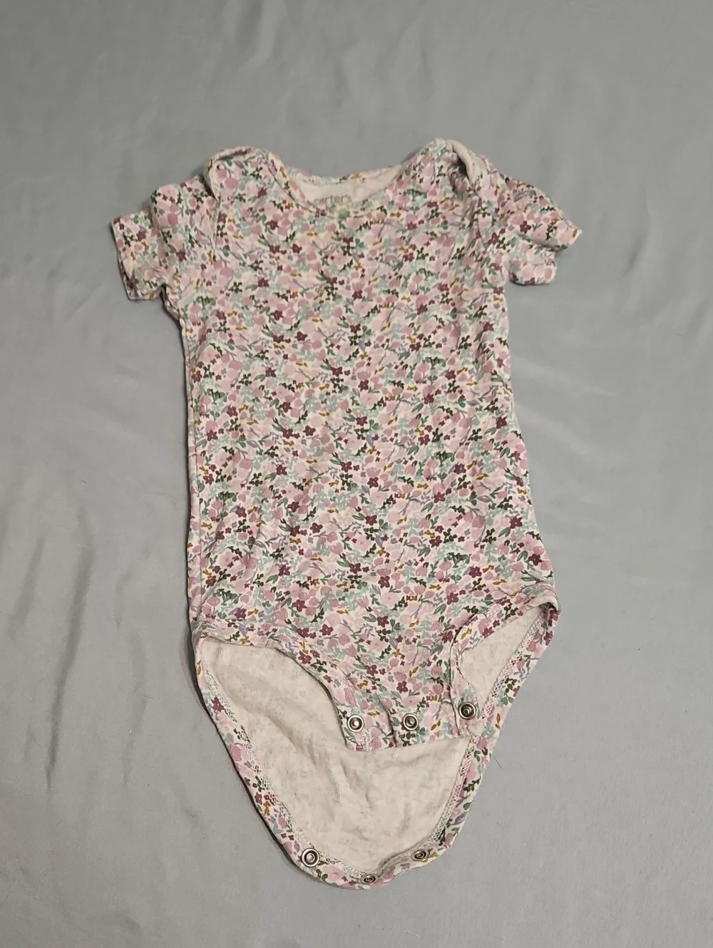 Carter's Pink Floral Cotton Baby Bodysuit